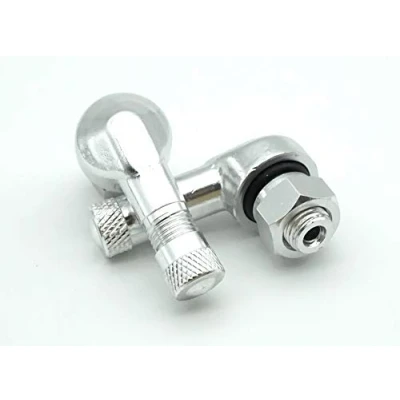 Immagine di 2 x Moto valvola angolare in alluminio argento 8,3 mm valvole ad angolo