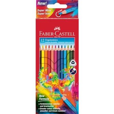 Immagine di Faber Castell 116512 Set di matite colorate forma triangolare, 12 pezzi in scatola cartone