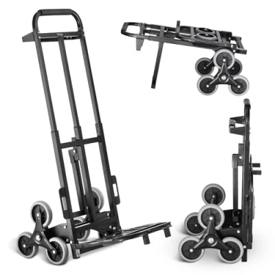 Immagine di VEVOR Carrello per Salire le Scale, Scale con Capacità 208,6 kg, Pieghevole Carichi Pesanti 2 Maniglia, Ruote e Corde Elastiche Casa, Ufficio, Shopping