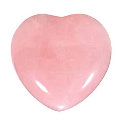 Immagine di Morella Portafortuna a forma di cuore gemma pietre preziose Quarzo rosa 3 cm in un sacchetto velluto