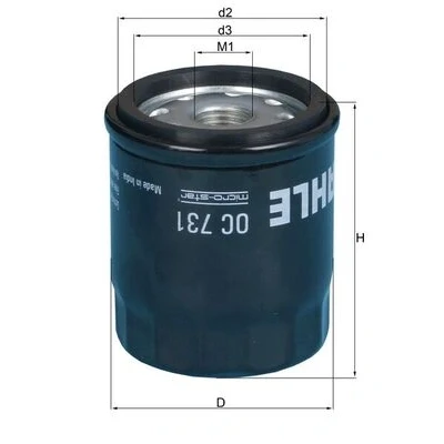 Immagine di MAHLE ORIGINAL OC 731 Filtro olio con una valvola blocco arretramento ad avvitamento