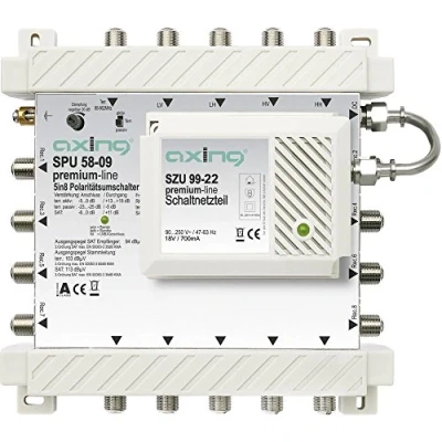 Immagine di Axing SPU 58 09 Multiswitch 5 a 8 Espandibile con Amplificatore per il Satellite e Terrestre