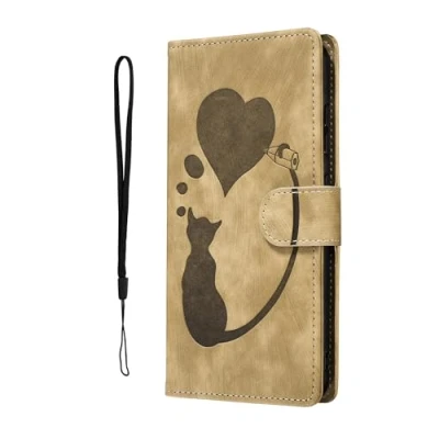 Immagine di Nodigo EU Compatibile per Samsung Galaxy A15 4G 5G Cover Gatto a Libro Book Pelle PU Portafoglio Magnetica con Disegni Motivo Antiurto Case Flip Protettiva Custodia Marrone B