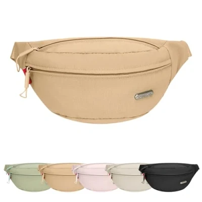 Immagine di Mayoii marsupio leggero per viaggi, sport, escursionismo, elegante da donna e uomo, resistente all&#039;acqua, cintura regolabile in vita, cachi, Taglia unica, moderno