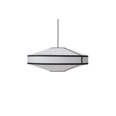 Immagine di Lampada a sospensione New Works Kite, Ø 75 cm, bianco/nero, 3 luci.