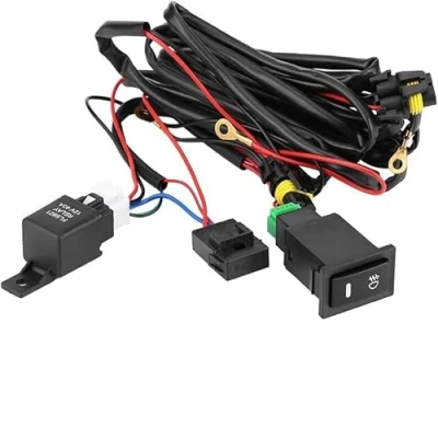 Immagine di DEWIN Kit Cablaggio fendinebbia, Interruttore Fari Fendinebbia Set con 12V 40A Faretti Auto LED per