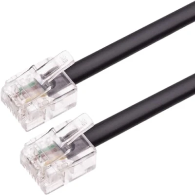 Immagine di CABLEPELADO Cavo telefonico RJ11 modulare 6P4C Western Fax Modem Router DSL VDSL ISDN Internet Nero 2 metri