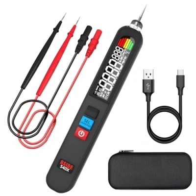 Immagine di BSIDE Multimetro Digitale Ricaricabile a Penna, Intelligente per Tensione AC DC Resistenza Continuità, Misura Capacità VFC Diodo Frequenza, Tester Dispersione Elettrica con Cicalino &amp; Allarme LED