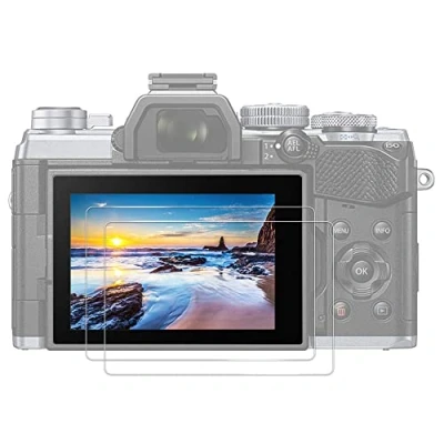 Immagine di JJC (2 PACK Pellicola protettiva in vetro temperato per fotocamera digitale mirrorless OM System 1II 1, ultra sottile, HD, ad alta durezza, infrangibile, anti bolle