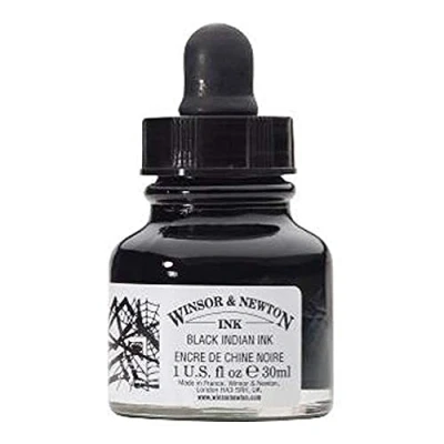 Immagine di Winsor &amp; Newton Inchiostro di China 30 ml Nero Con Contagocce