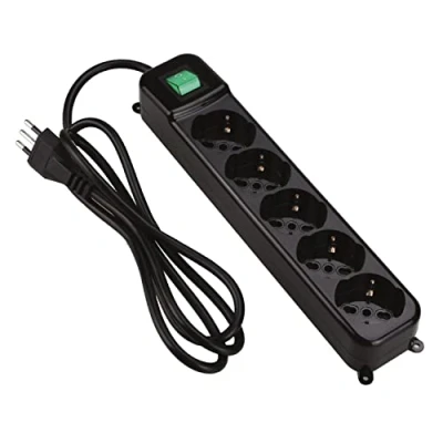 Immagine di Tecnoware, Ciabatta multipresa, Presa Multipla 5 Schuko Interruttore Nera (5 x, CEE 7/3, 1.50 m)