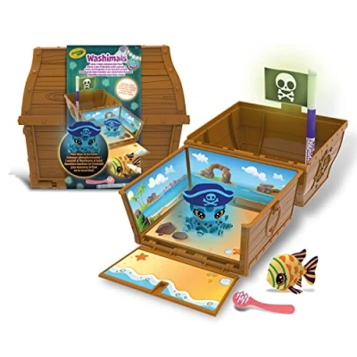 Immagine di CRAYOLA Washimals Ocean Glow Pets Set Scrigno del Tesoro, per Colorare e Fare Il Bagnetto ai Cuccioli, Gioco Regalo Bambini, da 3 Anni