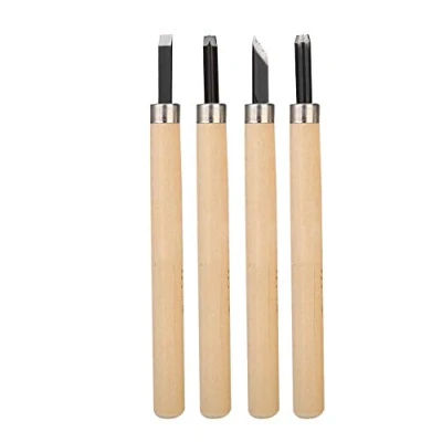 Immagine di 4pcs Scalpelli per Legno, Coltello da Intaglio del Legno Strumenti di Timbro Gomma 3#