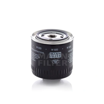 Immagine di MANN FILTER W 920 Filtro olio 3/4 16 UNF con una valvola blocco arretramento ad avvitamento