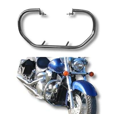 Immagine di BM UK VTX1300 Protezione Motore in acciaio inox per barra degli urti Moto Highway Engine Crash Bar Protector Honda VTX 1300 Retro/Custom