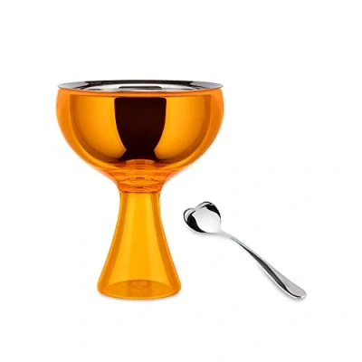 Immagine di Alessi Big Love AMMI01S O Set con Coppa per Gelato in Acciaio Inossidabile 18/10 e Resina Termoplastica Cucchiaino da Lucido, Arancio