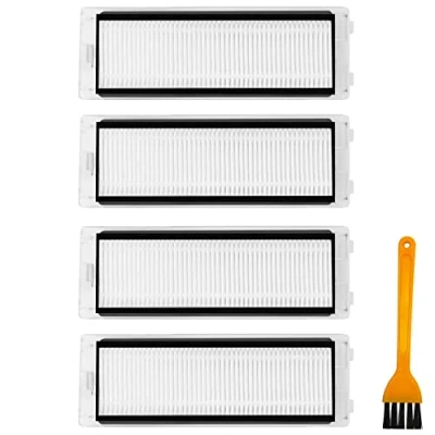 Immagine di Set di 4 filtri per aspirapolvere Roborock P10/Roborock Q Revo ricambio, 1 spazzola la pulizia
