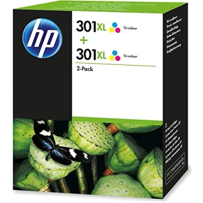 Immagine di HP 301XL 2 pack High Yield Tri color Original Ink Cartridges