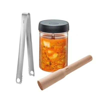 Immagine di GEFU Nativo Set di fermentazione, Vetro borosilicato, Nero/Trasparente