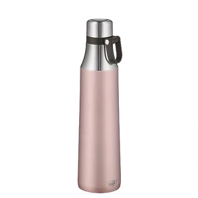 Immagine di alfi CITY BOTTLE LOOP 700ml, vintage rose mat, borraccia in acciaio con tracolla, robusto thermos ermetica, tiene freddo per 12 ore, bevande gassate, lavastoviglie