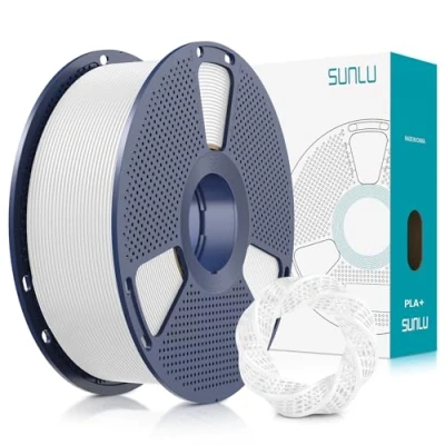 Immagine di SUNLU Filamento PLA+ 1.75 mm per Stampante 3D e Penne 3D, PLA Plus 1KG,Neatly Wound, Precisione di Tolleranza del +/ 0.02 (Bianco)