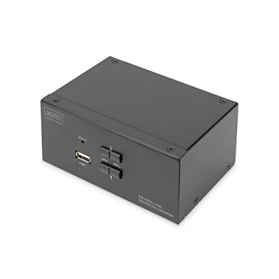 Immagine di Digitus DS 12862 2 Porte Switch KVM Display Port Tastiera, USB 1920 x 1080 Pixel, 1200 1280 1440 2560