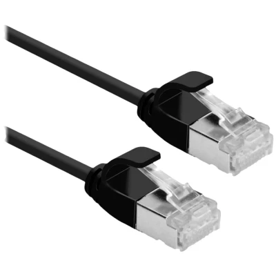 Immagine di Roline 21.15.3352 RJ45 cavo di rete, patch CAT 6A U/UTP 0.50 m Nero non schermato, Privo alogeni, Ritardante fiamma 1 pz.