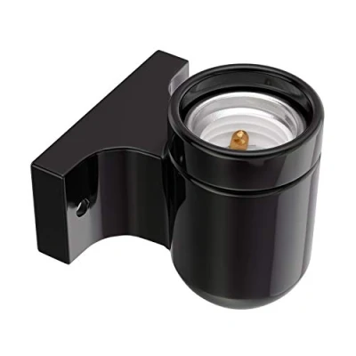 Immagine di ledscom.de Applique FEL, porcellana, Nero lucido, angolare, 1x E27 max. 300W, Accenti di luce, Illuminazione interna, Moderno, Versatile, Installazione lampada, Luce d&#039;atmosfera