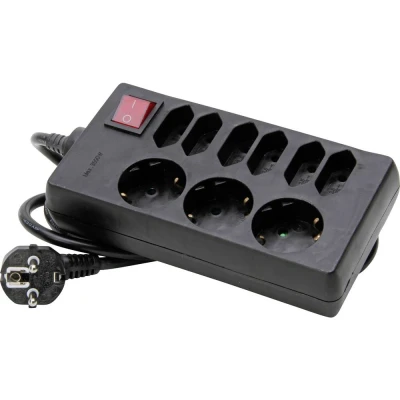 Immagine di Kopp 129805005 Multipresa con interruttore 9 scomparti Nero Schuko 1 pz.