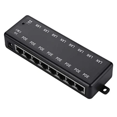 Immagine di Bewinner Power Supply Adapter, 8 Porte Dc12V 48V Interfacce Adattatore Poe Passivo Over Ethernet Iniettore Modulo di Alimentazione per Ieee802.3af / At Standard Alimentato
