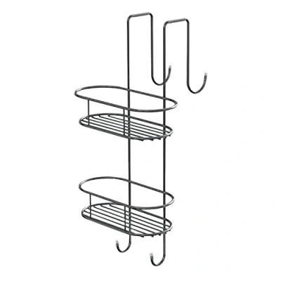 Immagine di Gedy Cromato, 2 contenitori G Tito Doccia ovali, Misure e Peso: 49X24X22 CM &amp; 0,74 kg, Portaoggetti Bagno Realizzato in Acciaio Inox, Design R&amp;S, Anni di Garanzia, Inossidabile