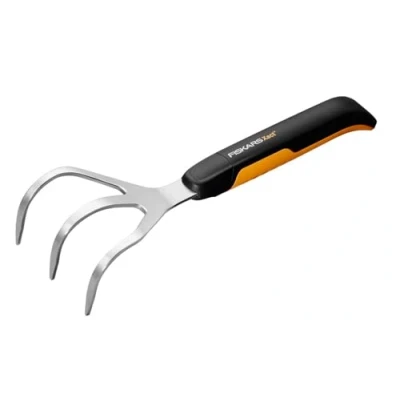 Immagine di Fiskars Sarchiello con 3 denti, Lunghezza: 32,3 cm, Larghezza: 9,2 Nero/Arancione, Acciaio inossidabile/Plastica, Xact, 1027047