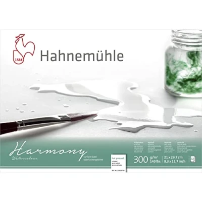 Immagine di Hahnemuhle Harmony Watercolour Block Hot Press A4