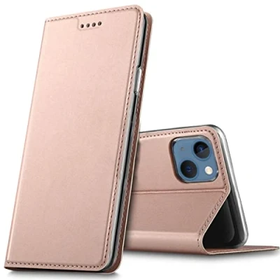Immagine di Verco case per iPhone 13 Cover, Custodia a Libro Pelle PU Booklet Protettiva [magnetica integrata], Rosa