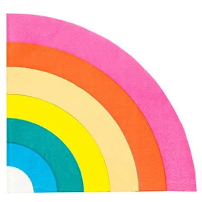 Immagine di Talking Tables Rainbow Shaped Napkin, With Foil (16Pk)