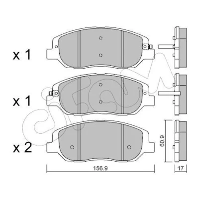 Immagine di CIFAM 822 1031 0 Kit pastiglie freno con segnalatore acustico usura HYUNDAI: Santa FE 3, Grand Fé, SSANGYONG: Korando III SUV