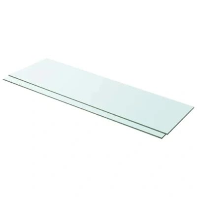 Immagine di vidaXL Mensole in Vetro Trasparente 2 pz 100x30 cm
