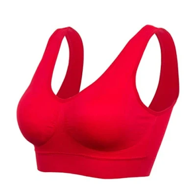 Immagine di Boolavard Reggiseno da donna, comodo, classico, con push up e senza ferretto, confezione 3, Colore: rosso, L