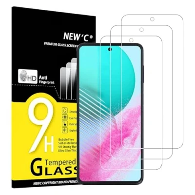 Immagine di NEW&#039;C 3 Pezzi, Vetro Temperato per Samsung Galaxy M54 5G, Pellicola Prottetiva, Senza Bolle, Durezza 9H, 0,33mm Ultra Trasparente, Resistente