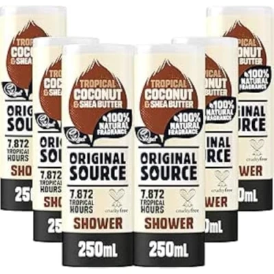 Immagine di ORIGINAL Source Gel doccia di cocco e burro karitè, 250 ml, 6 pezzi