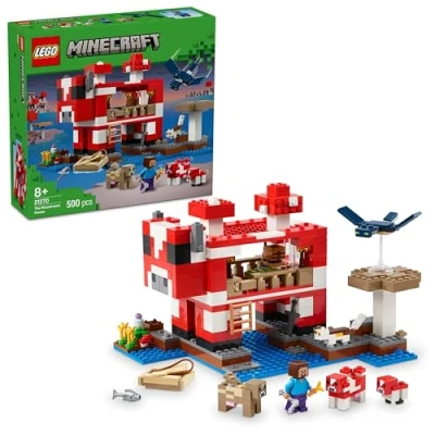Immagine di LEGO Minecreaft La Casa del Mooshroom, Giochi di Ruolo per Bambini e Bambine da 8 Anni Costruire con Personaggi, Animali Giocattolo, Mob Accessori dal Videogioco, Idea Regalo Compleanno 21270