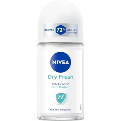 Immagine di NIVEA Dry Fresh roll on Deodorante 6 x 50 ml, con formula Dual Active, anti traspirante per 72 h di intensa freschezza sulla pelle