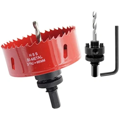 Immagine di Sega a tazza 95mm, perno per impieghi gravosi LAIWEI, punta HSS 4341, fresa praticare fori in legno, alluminio, PVC e altri materiali
