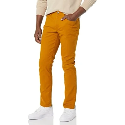 Immagine di Amazon Essentials Pantaloni in Twill Elasticizzati con 5 Tasche Slim Uomo, Oro, 29W / 28L