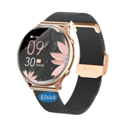 Immagine di Frgnie pellicola protettiva compatibile per smartwatch RUXINGX donna 1,39 pollici (6 pezzi) flessibile in TPU con Fitonme G37 copertura completa HD