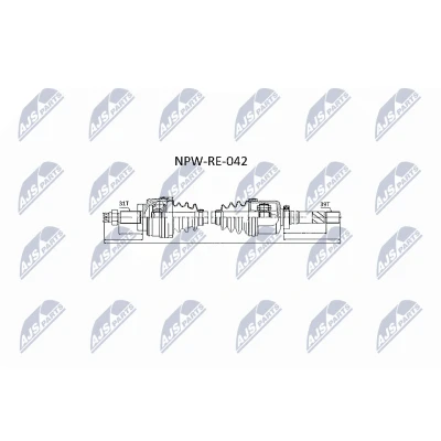 Immagine di NTY NPW RE 042 Albero motore / Semiasse Assale anteriore Dx, 1075 Cambio manuale, Trasmissione automatica, manuale a 6 marce
