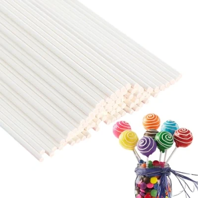 Immagine di LABUYI 50 pezzi Bastoncini per cake pops,Bastoncini Lecca Lecca,Cake Pop Stick,Cake pops in Carta,Bastoncini Leccalecca,per Dolci,Lecca lecca,Cottura Fai da te,Bianco,15cm*3.5mm