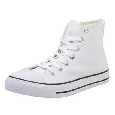 Immagine di Fitters Footwear That Fits Donne Scarpa di Tela Canvas Tessile in Lino con Suola Gomma Vulcanizzata (38 EU, Bianco)