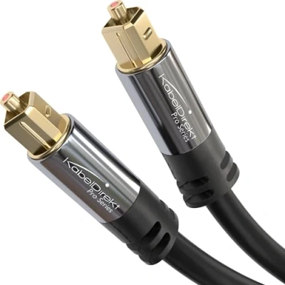 Immagine di KabelDirekt 2x 2m Cavo TOSLINK (Ottico Audio Digitale, Connettore Maschio &gt; Maschio, Dolby Digital Sound, DTS, PS5), PRO Series
