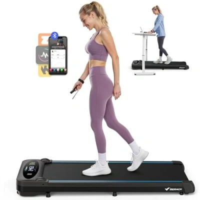 Immagine di MERACH Tapis Roulant Elettrico, 3 in 1 Walking Pad, 6 km/h Salvaspazio, 2.75HP Treadmill con App e Telecomando, Compatto per Casa Ufficio, Nessuna Installazione